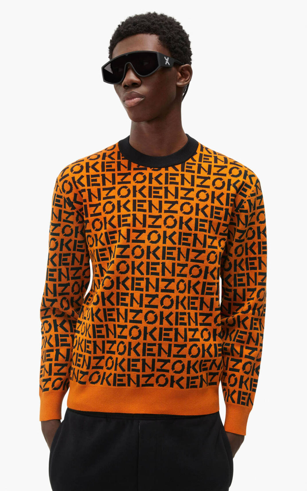 Suéter Kenzo Sport monogram Masculino - Laranja Escuro | 639UQYAEJ